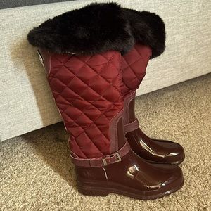 Michael Kors Tall Rainboots. Size 8. Beautiful burgundy/ maroon/ deep red